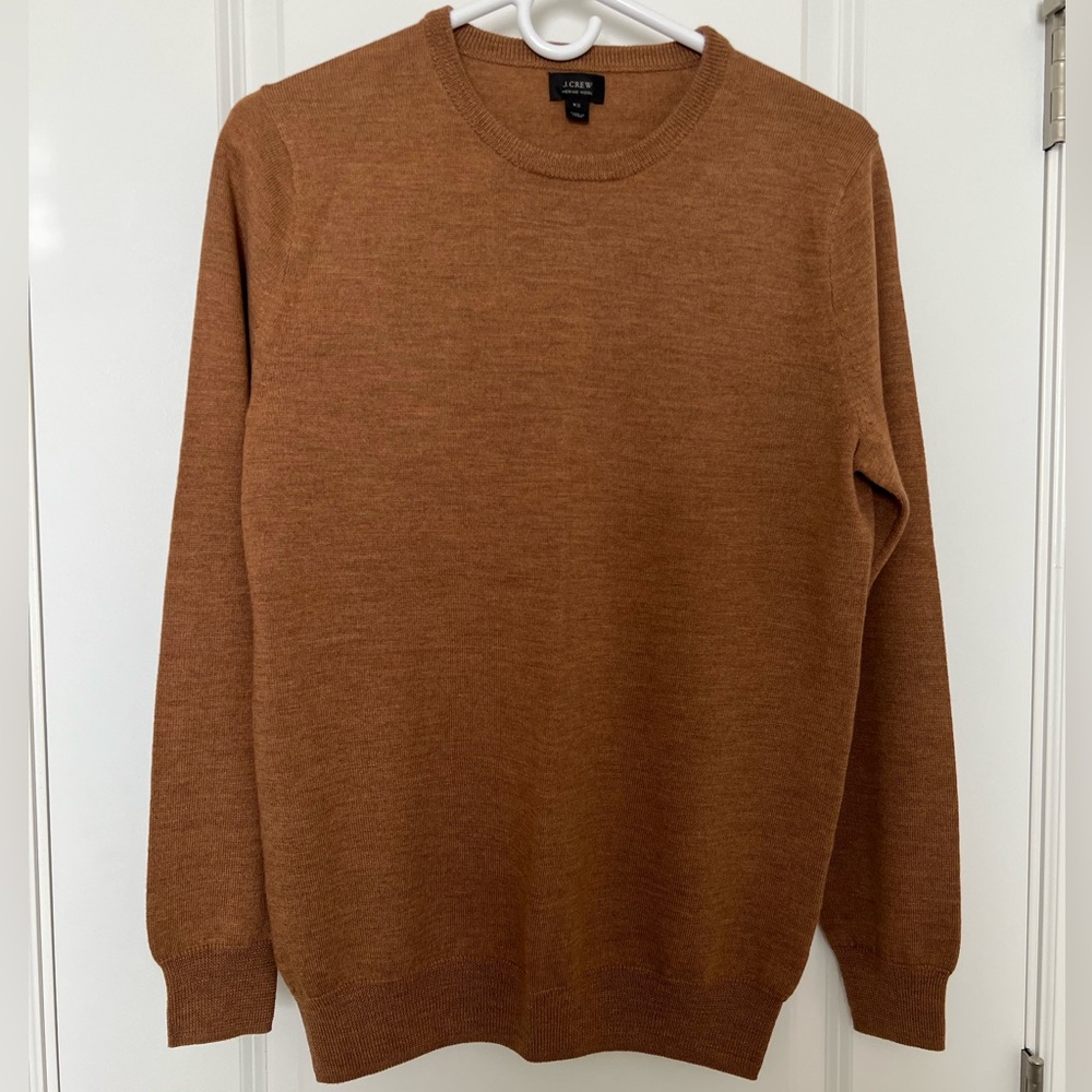 J.Crew Tan Camel Merino Wool Crewneck Sweater size XS
